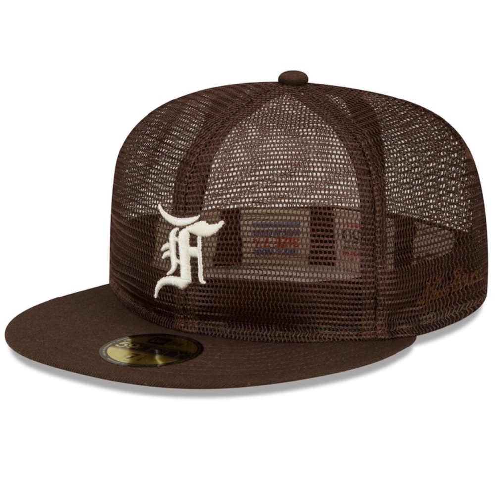 Fear Of God Essentials x New Era 59Fifty Brown Trucker Hat Multi Sizes